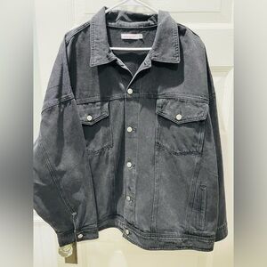 Shoe Dazzle Black Long Denim Jacket, XXL, NWT